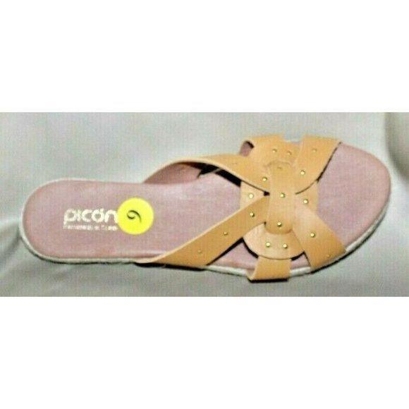 PICON Womens Leather Espadrille Sandals Size 6.5 - Picture 3 of 3